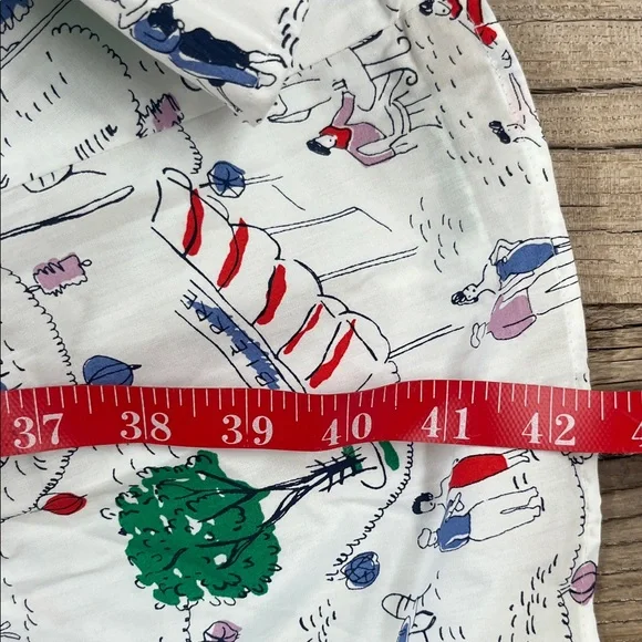 Boden White Long-Sleeve Shirt Dress with Green Tree Print - Picture 6 of 11